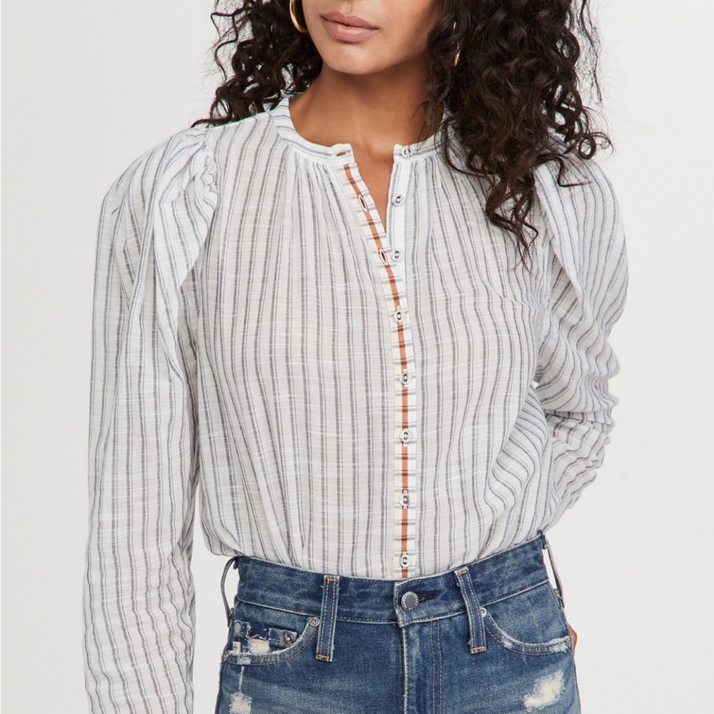Ulla Johnson Nour Puff Sleeve Stripe Blouse